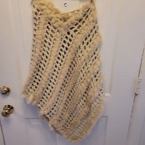 EUC Kenneth Cole Reaction Poncho with Faux Fur